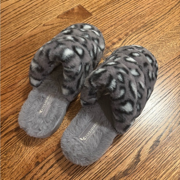 Koolaburra by UGG | Starleen Gray Leopard Fluff‎ Slippers #1141670 Women’s Sz 8 - Picture 3 of 7